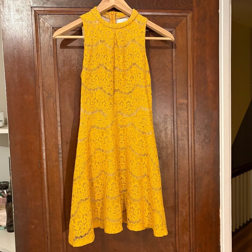 Mustard Yellow Lace Dress